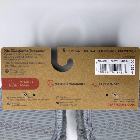 DEARFOAMS Faux Sherpa Memory Foam Slippers Very cushiony Gray /Sleet Size S 5-6 - Picture 13 of 13